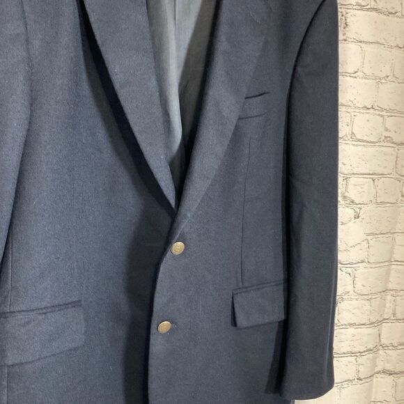 Jos.A.Bank Wool & Cashmere Blend Single Breasted Classic Navy Blazer Sports Coat - Picture 7 of 15